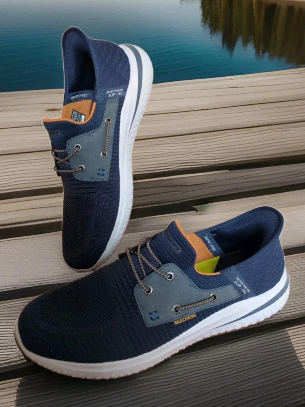 Skechers Delson 3.0 Roth Slip In Comfort Shoes Men's Sz 13 Navy Blue 210606